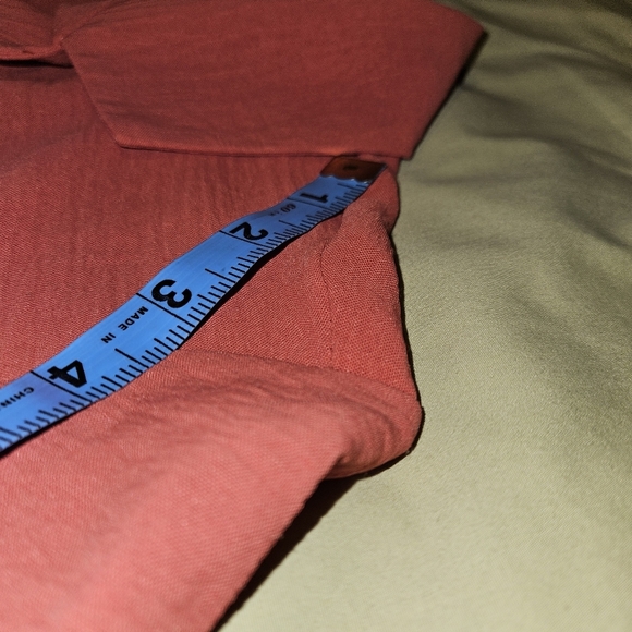 Naif Womens Rustic Red Orange Open Front Blouse with Relaxed Fit & Belt Large - Picture 14 of 15